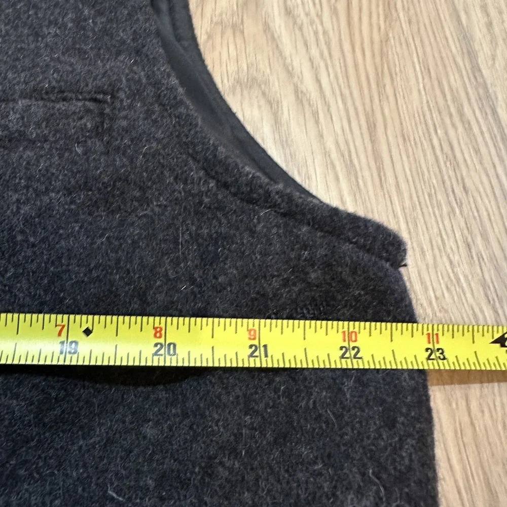 Vg Schaefer Western Wool Vest Size Large Gray Made In USA Ranch Cowboy EUC